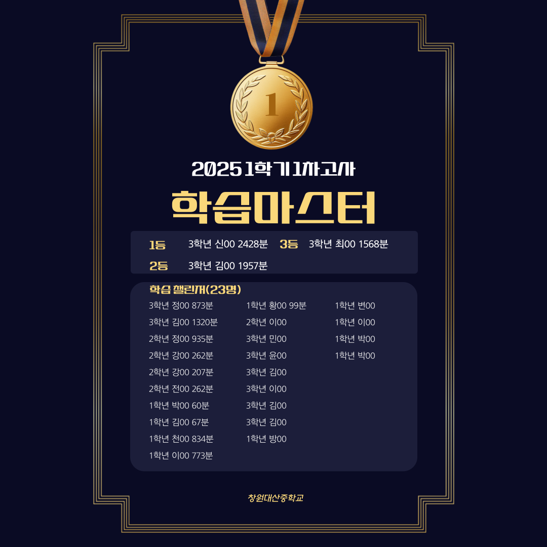 2025학년도 1학기 1차고사 학습인증 캠페인 결과